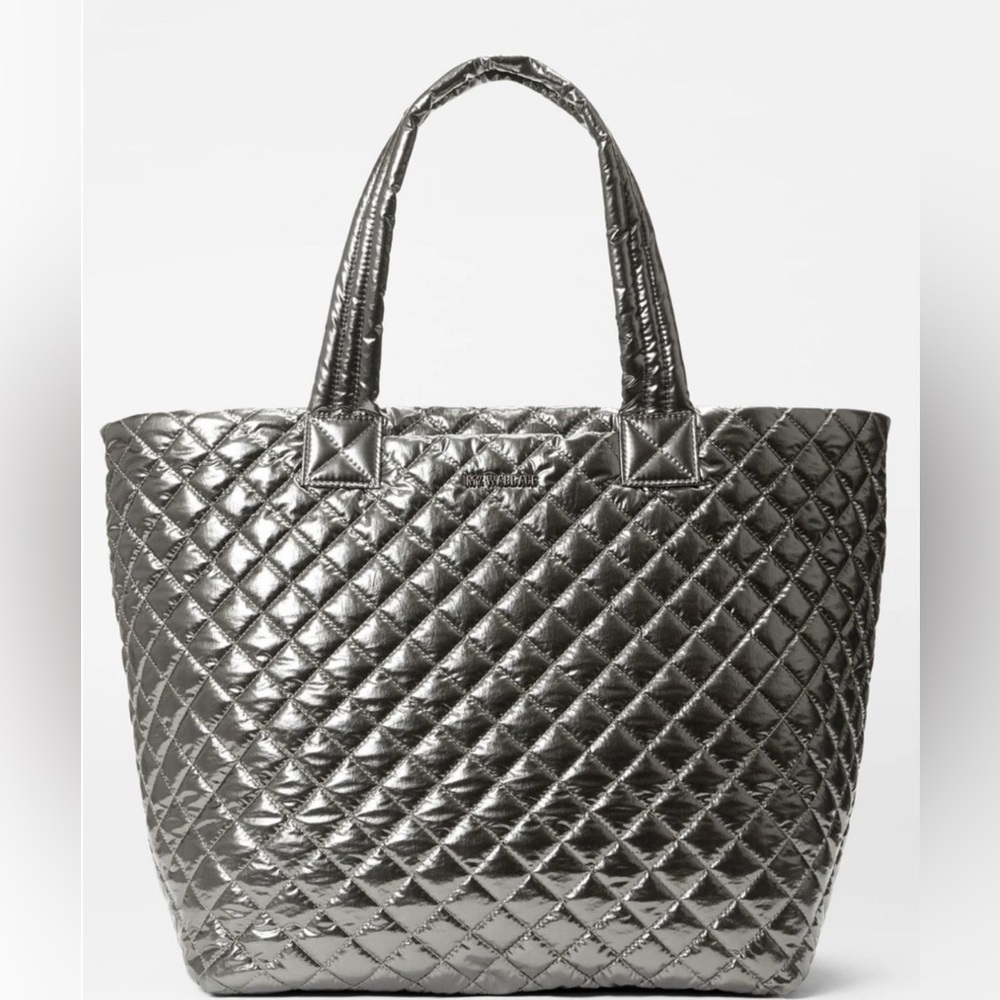 MZ Wallace Large Metro Tote Deluxe-Pewter Metallic